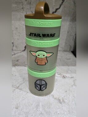 Whiskware Star Wars Grogu Stackable Snack Containers - Green Accents